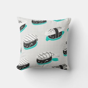 Seamless pattern with nigiri sushi cushion