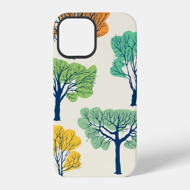 Seamless pattern with old trees iPhone case (Back)