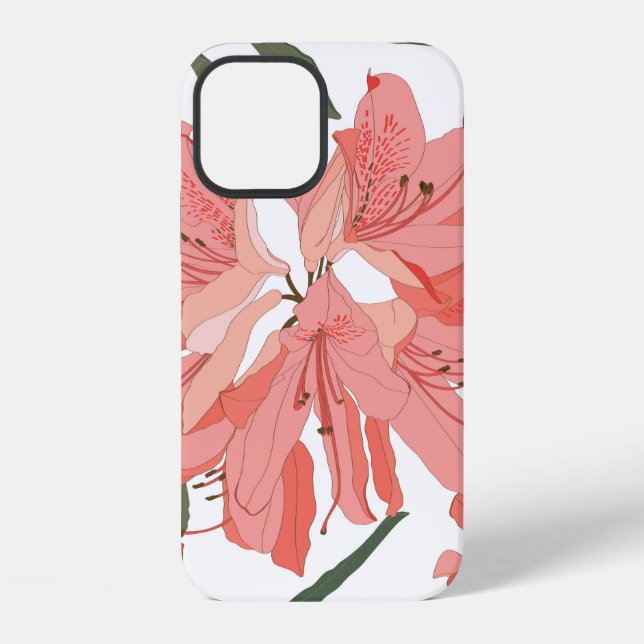 Seamless pattern with Oleander flower. Floral comp iPhone Case (Back)