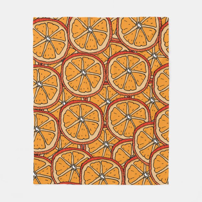 Seamless pattern with orange. Endless texture Fleece Blanket (Front)