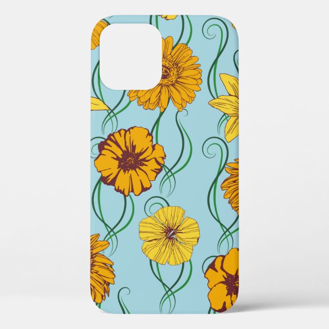Seamless pattern with orange flowers of wild rose, Case-Mate iPhone case (Back)