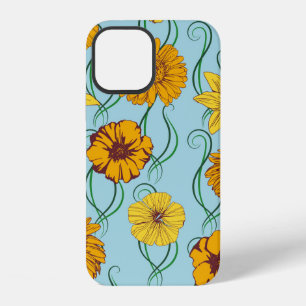 Seamless pattern with orange flowers of wild rose, iPhone 12 case