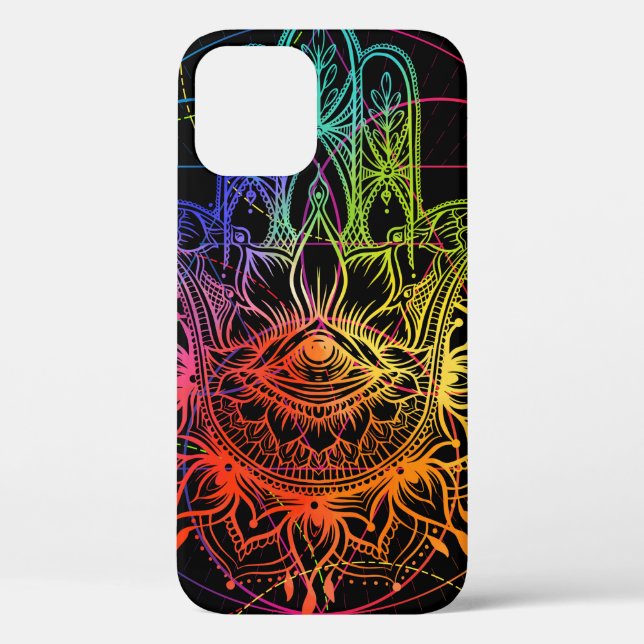 Seamless pattern with ornate hand drawn hamsa. Pop Case-Mate iPhone Case (Back)