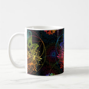 Seamless pattern with ornate hand drawn hamsa. Pop Coffee Mug
