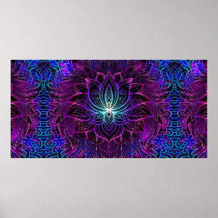 Seamless pattern with ornate Lotus flower. Ayurved Poster