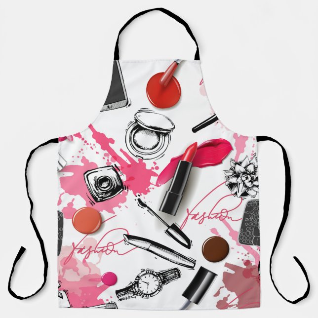 Seamless pattern with painted makeup apron (Front)