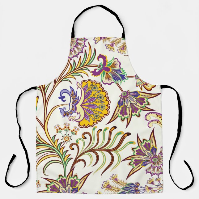 Seamless pattern with paisley floral apron (Front)