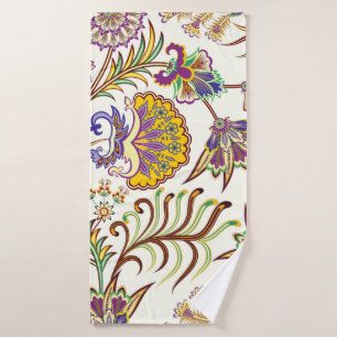 Seamless pattern with paisley floral bath towel