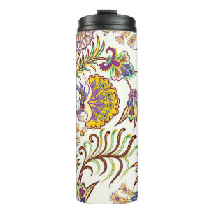 Seamless pattern with paisley floral thermal tumbler