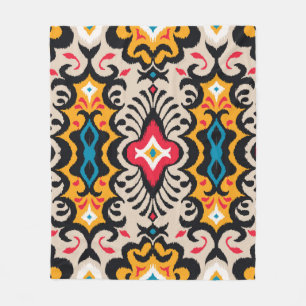 Seamless pattern with paisley ornament fleece blanket