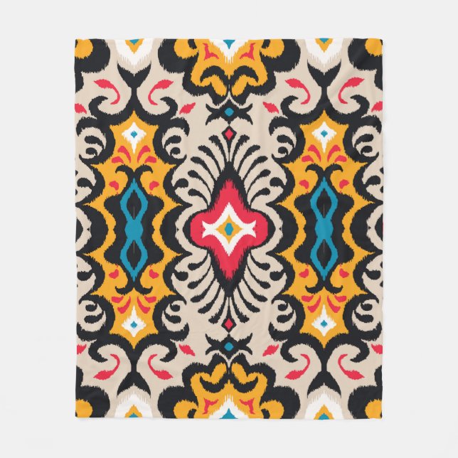 Seamless pattern with paisley ornament fleece blanket (Front)