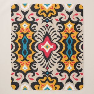 Seamless pattern with paisley ornament sherpa blanket