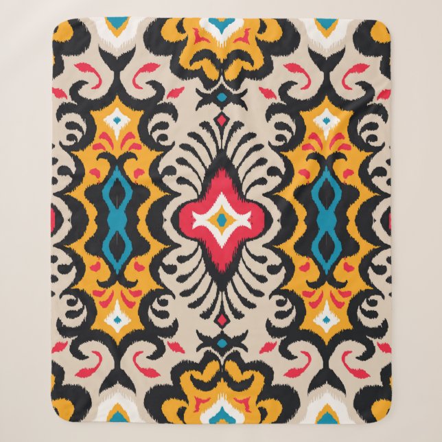 Seamless pattern with paisley ornament sherpa blanket (Front)