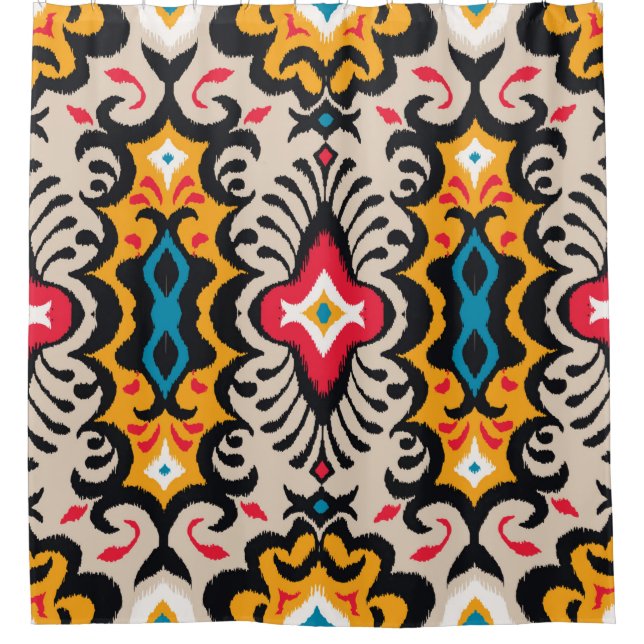 Seamless pattern with paisley ornament shower curtain (Front)