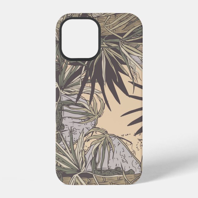 Seamless pattern with palm leaves, brightpattern,t iPhone case (Back)