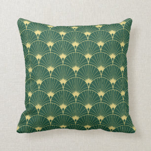 Seamless pattern with palm leaves cushion