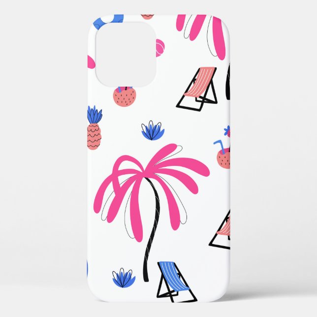 Seamless pattern with palm trees pineapples coconu Case-Mate iPhone case (Back)