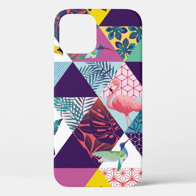 seamless pattern with Parrot, Toucans, Hummingbird Case-Mate iPhone Case (Back)