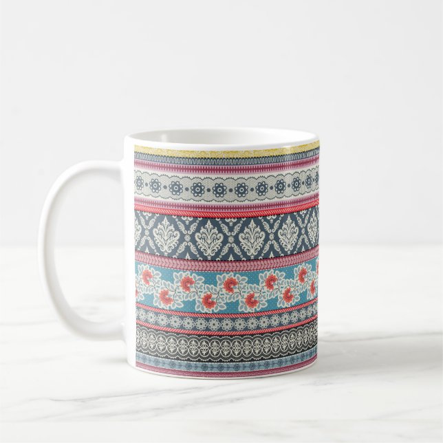 Seamless pattern with patchwork tiles. coffee mug (Left)
