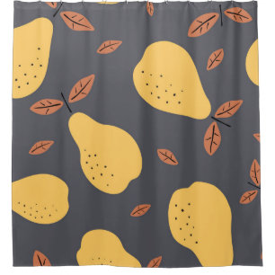 Seamless pattern with pears. Fruits light modern t Shower Curtain