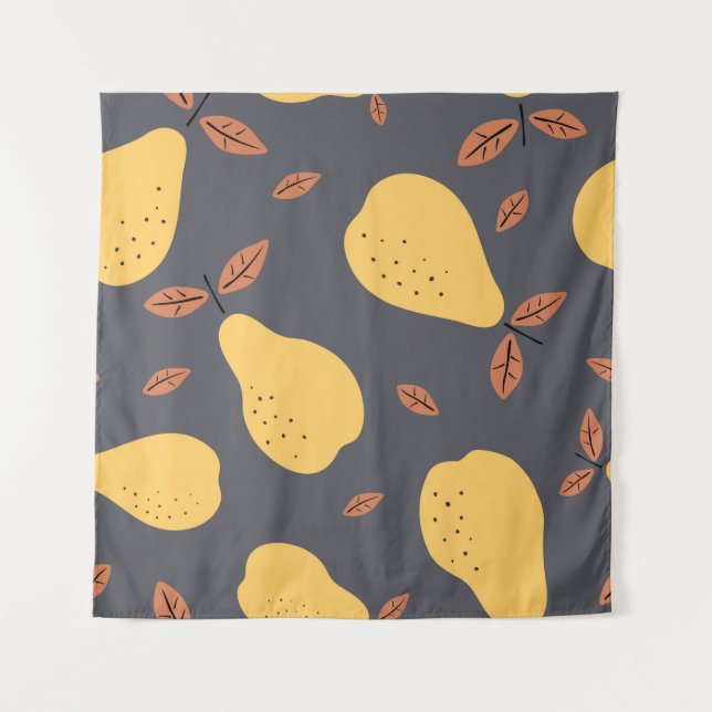 Seamless pattern with pears. Fruits light modern t Tapestry (Front)