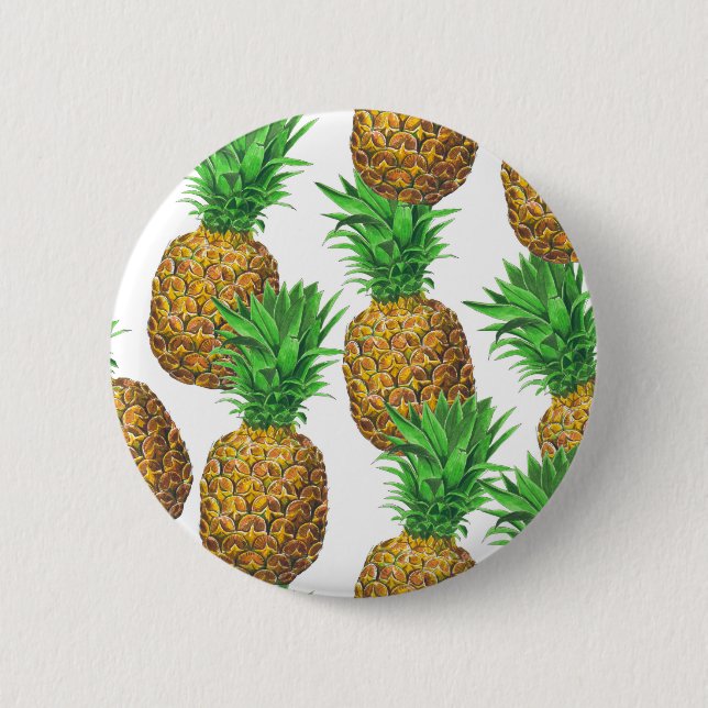 Seamless pattern with pineapples 6 cm round badge (Front)