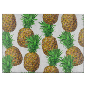 Seamless pattern with pineapples cutting board