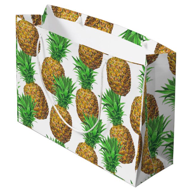 Seamless pattern with pineapples large gift bag (Back Angled)