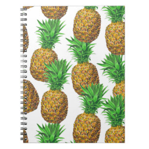 Seamless pattern with pineapples notebook