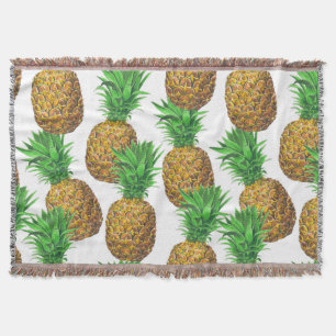 Seamless pattern with pineapples throw blanket