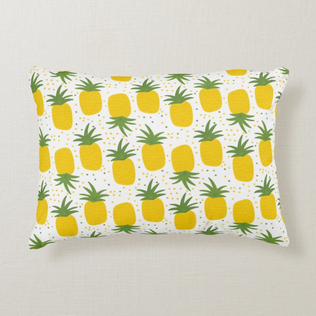Seamless pattern with pineapples. Yellow pineapple Decorative Cushion (Front)