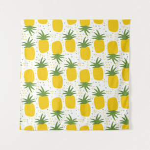 Seamless pattern with pineapples. Yellow pineapple Tapestry