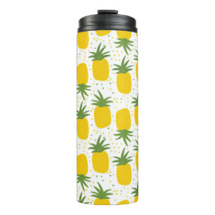 Seamless pattern with pineapples. Yellow pineapple Thermal Tumbler