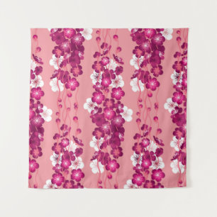Seamless pattern with pink blossom roses tapestry