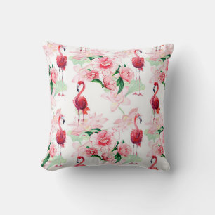Seamless pattern with pink flamingo cushion