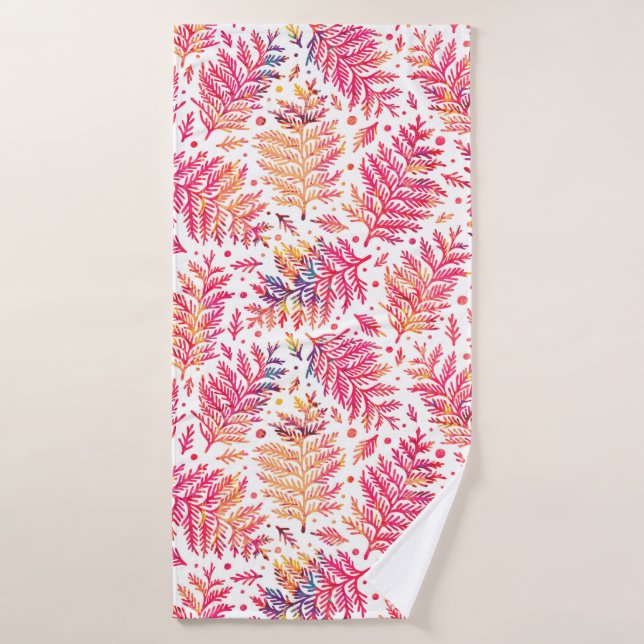 Seamless pattern with plants. Freehand drawing Bath Towel (Bath Towel)
