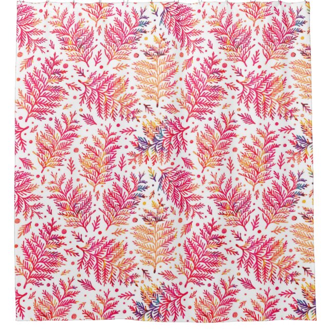 Seamless pattern with plants. Freehand drawing Shower Curtain (Front)