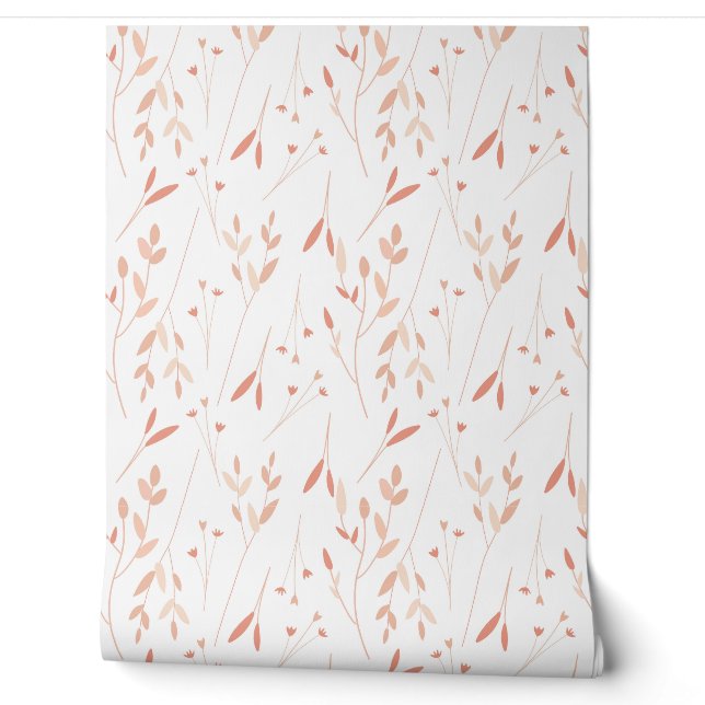 Seamless pattern with plants in a delicate colour  wallpaper (Unrolling)