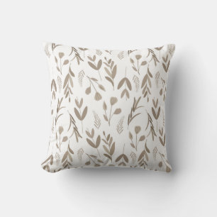 Seamless pattern with plants in a monochrome palet cushion