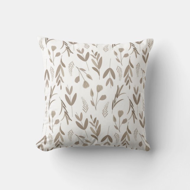 Seamless pattern with plants in a monochrome palet cushion (Front)
