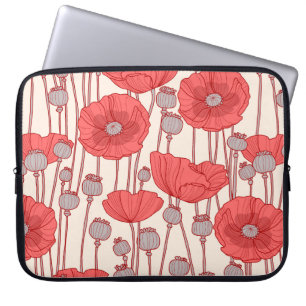 Seamless pattern with poppies. laptop sleeve