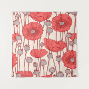 Seamless pattern with poppies.  tapestry