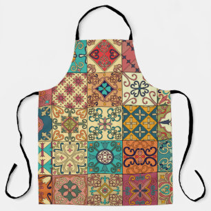 Seamless pattern with portuguese tiles in talavera apron