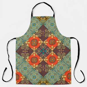 Seamless pattern with portuguese tiles in talavera apron