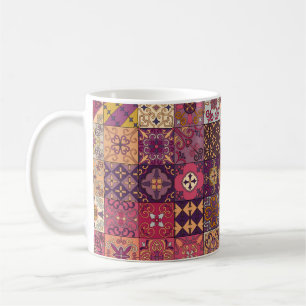 Seamless pattern with portuguese tiles in talavera coffee mug