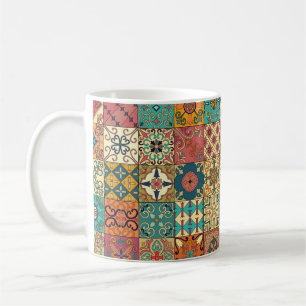 Seamless pattern with portuguese tiles in talavera coffee mug