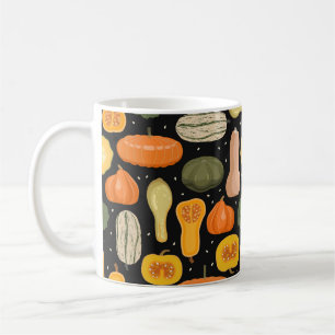 Seamless pattern with pumpkin and squash varieties coffee mug