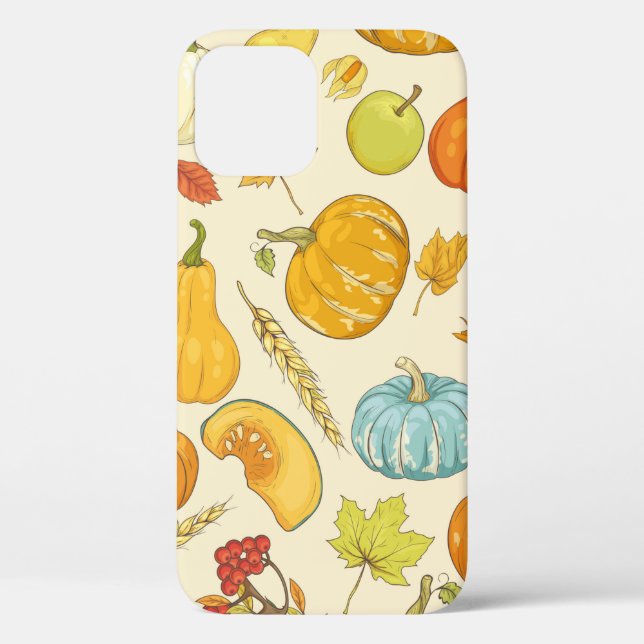 Seamless pattern with pumpkins, autumn leaves, app Case-Mate iPhone case (Back)
