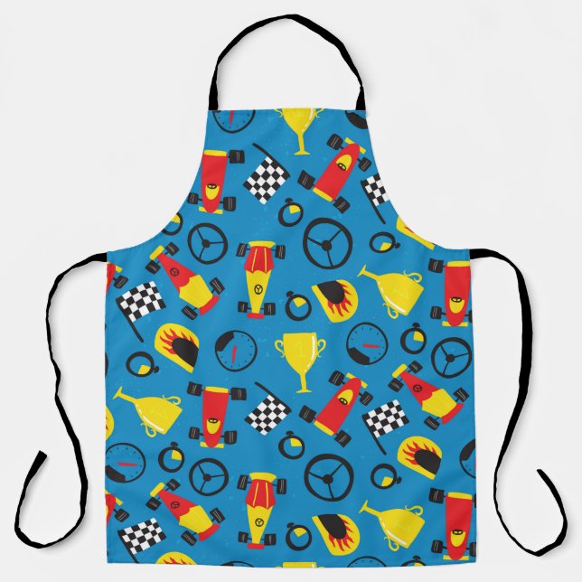 Seamless pattern with racing cars.  apron (Front)