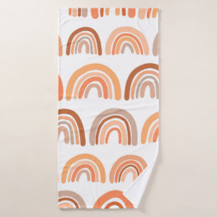 Seamless pattern with rainbow. Hand drawn texture. Bath Towel